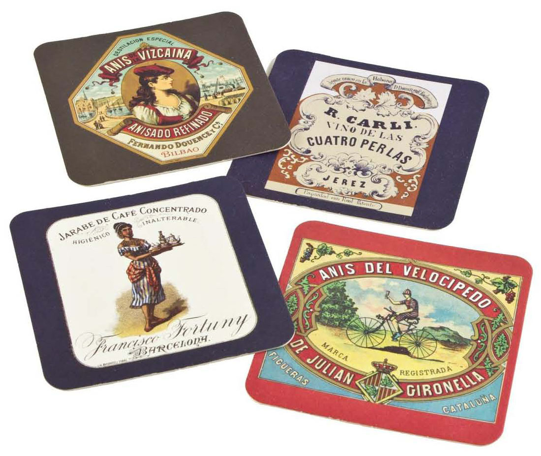 Set de 4 posavasos de cartón