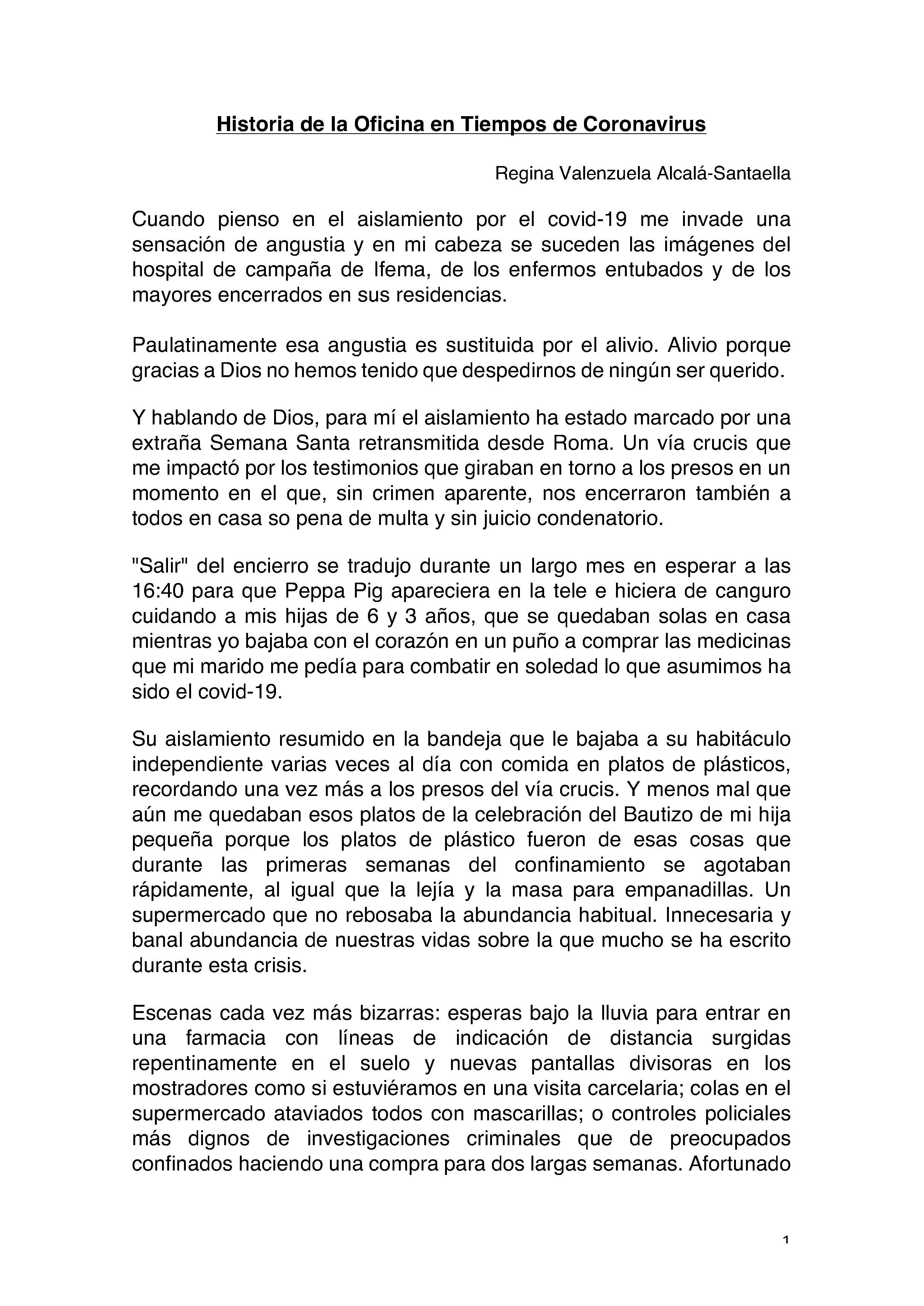 Relato de Regina Valenzuela Alcalá-Santaella