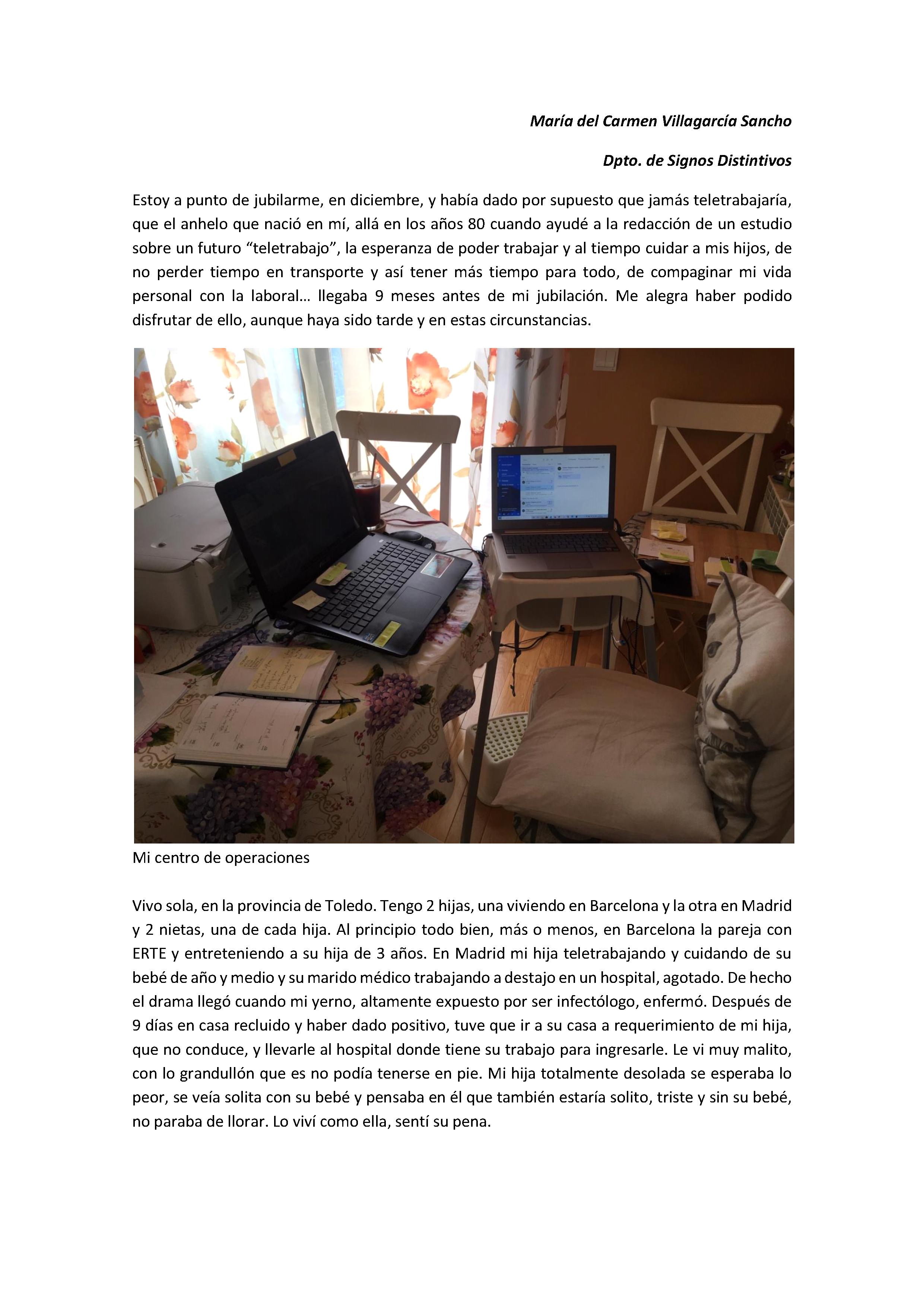 Relato de María del Carmen Villagarcía Sancho